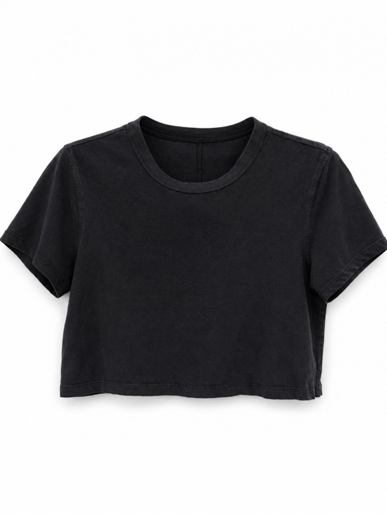 lululemon athletica Tops - Lululemon Black Cropped T Shirt Size M 8 10 Athletic Top